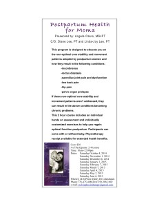 Postpartum Health for Moms 2014:15
